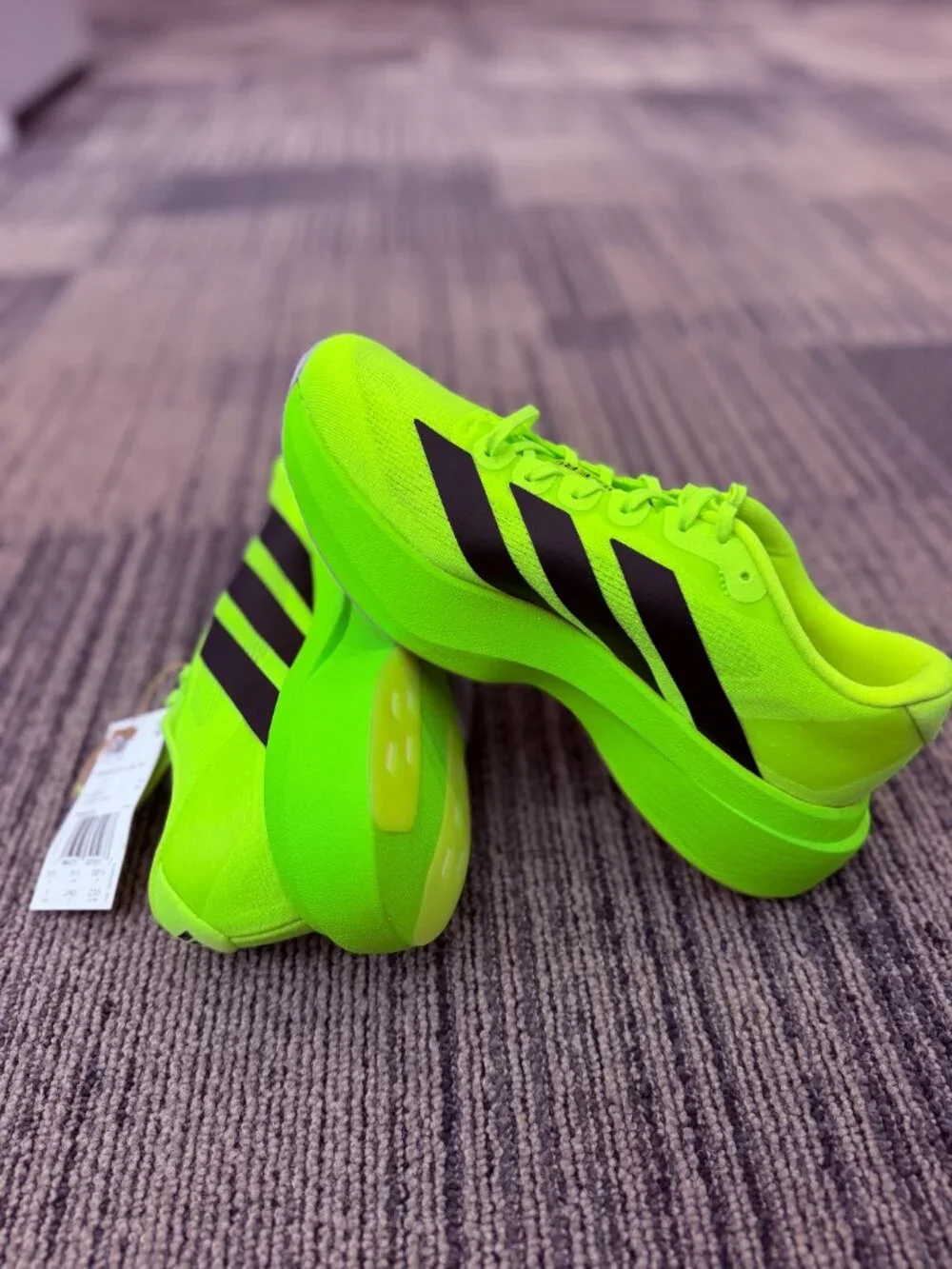 ✨ Adidas Adizero Evo SL - Women's 7 / Men's 5.5 - Neon Yellow / Black - NEW ✨